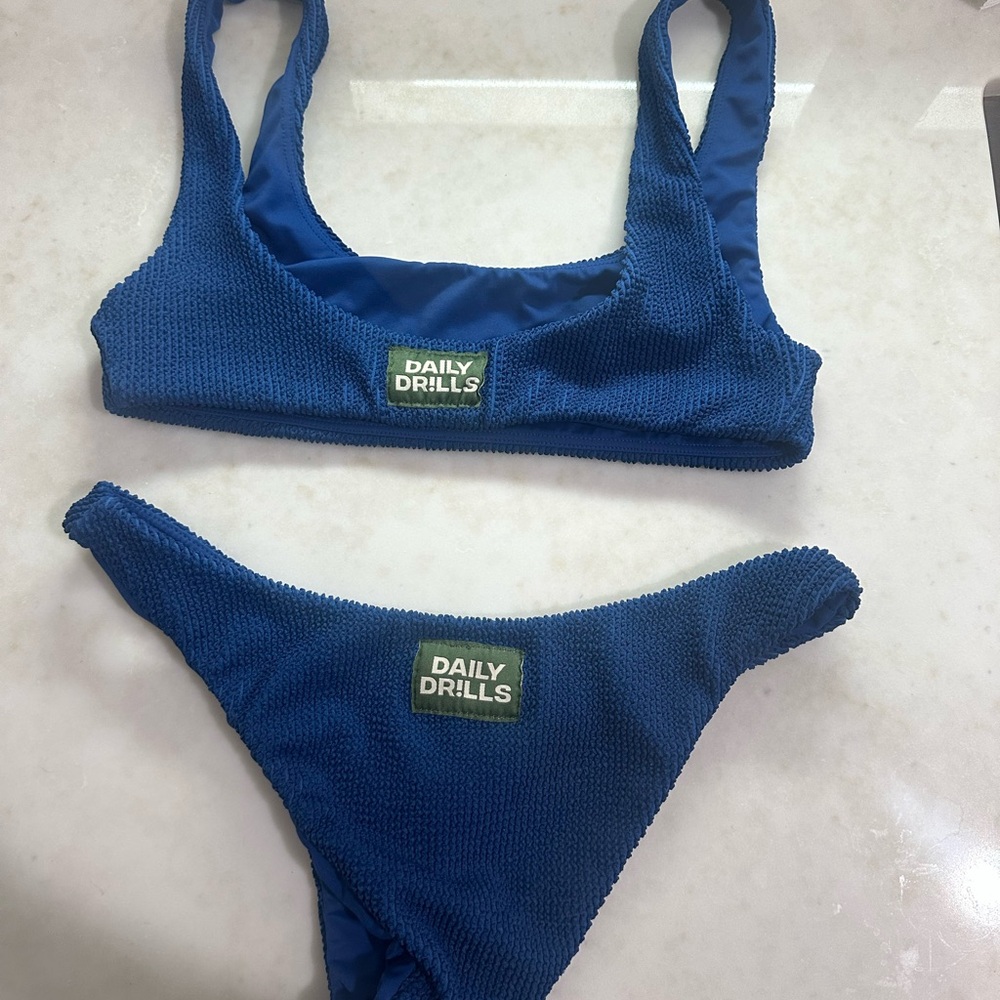 Daily Drills Blue Bikini Set Athletic Style